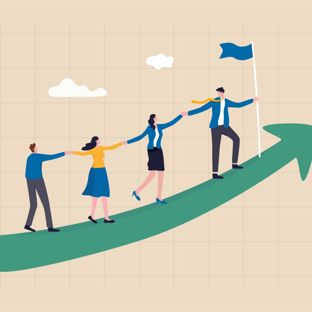 businessman people team arrow